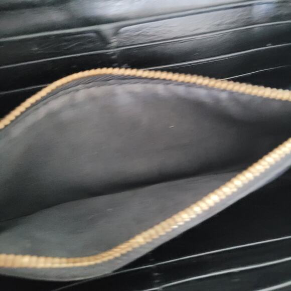 Givenchy Envelope Card Bill Holder Black Wallet Leather Vintage Clasp Large - Picture 9 of 15